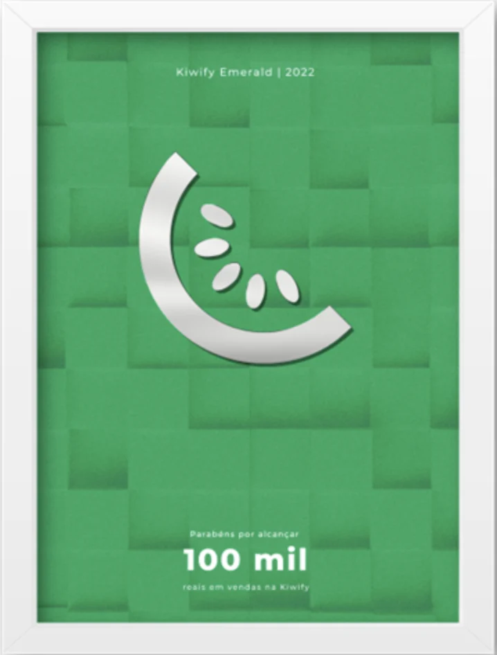 Placa de premiação Kiwify
